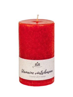 Scented candle Spice Bazaar, coral red, handmade