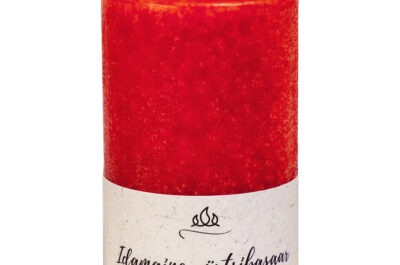 Scented candle Spice Bazaar, coral red, handmade