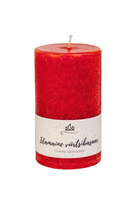 Scented candle Spice Bazaar, coral red, handmade
