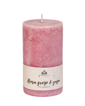 Scented candle Pink grape and yuzu, purple pink, handmade