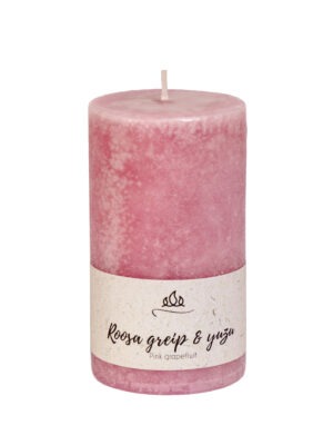 Scented candle Pink grape and yuzu, purple pink, handmade