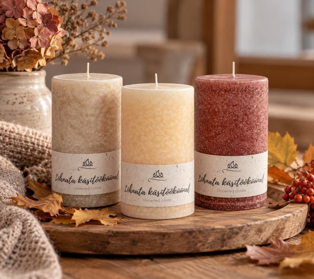 Unscented pillar candle 7 x 12cm