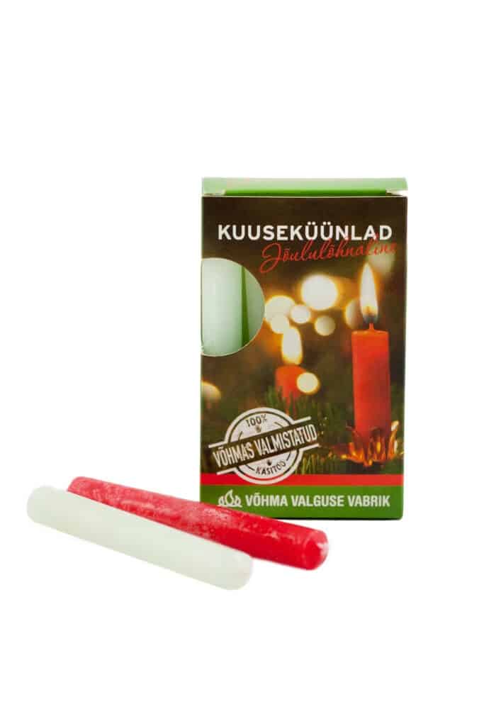 Jõululõhnaline kuuseküünla komplekt 10tk