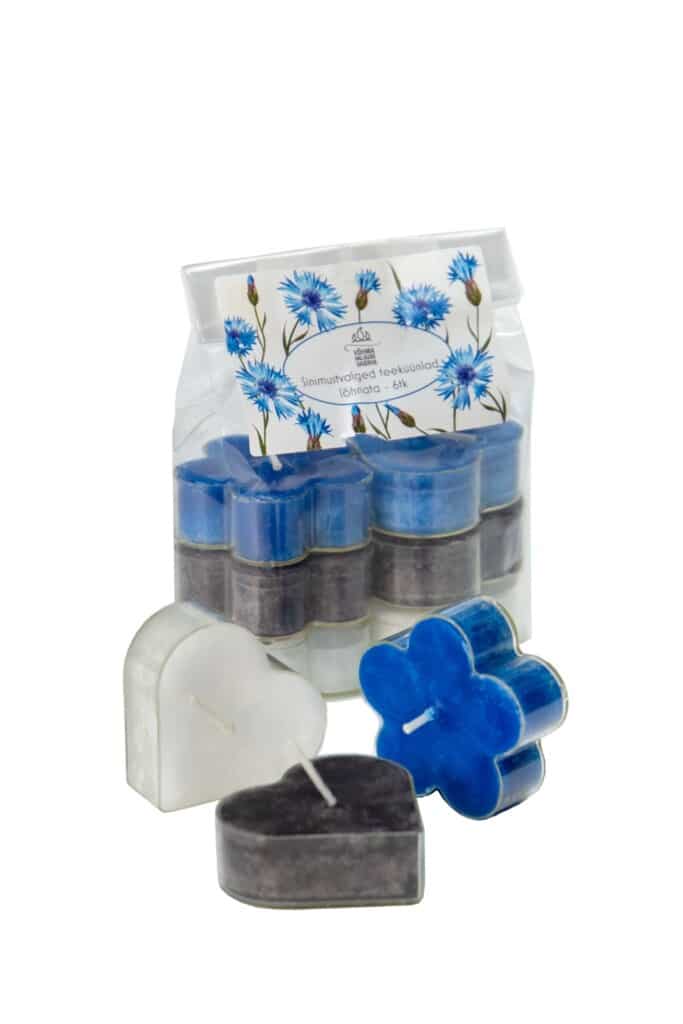 Sini-must-valged erikujulised teeküünlad