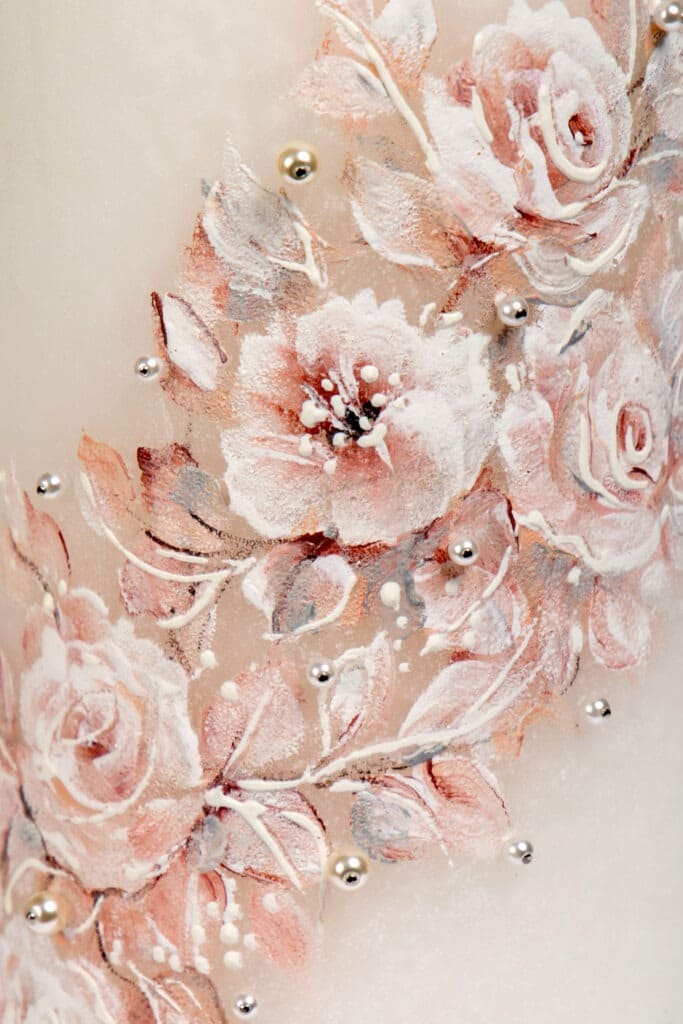 Wedding candle for parents Vintage Roses