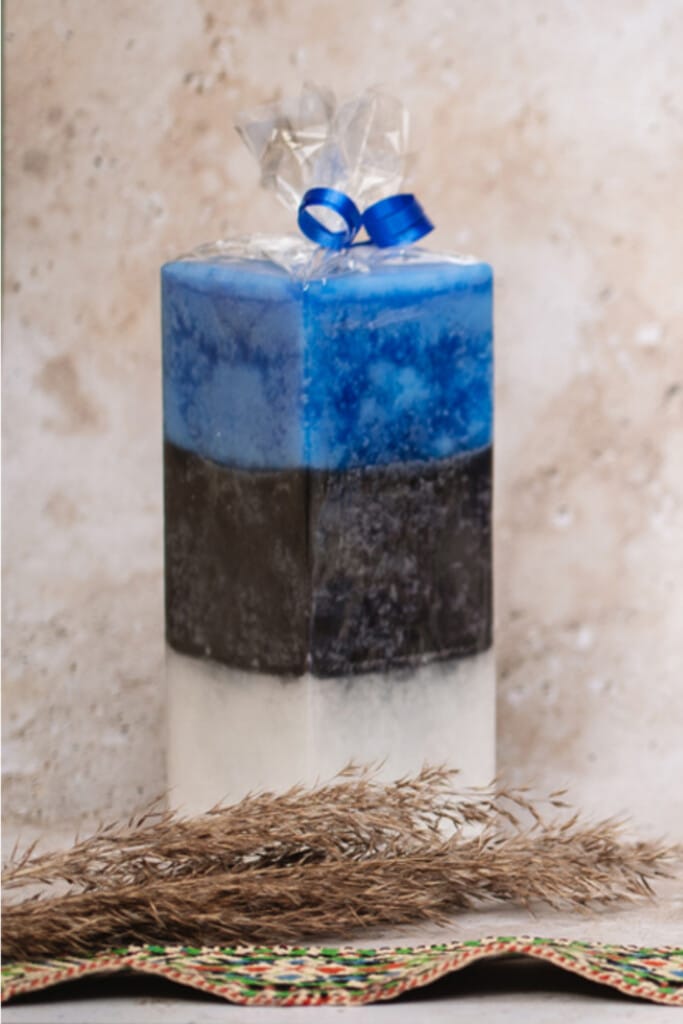 Estonian flag Cube candle