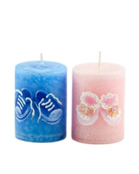 Hand painted candle "Little steps"