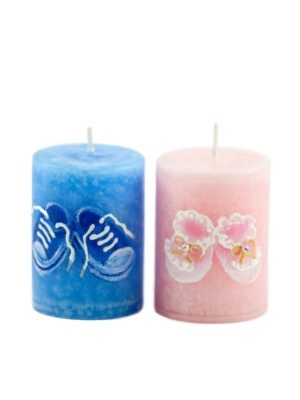 Hand painted candle "Little steps"