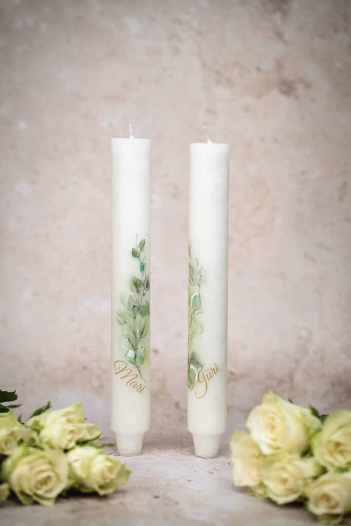 Unity ceremony candles - decorated