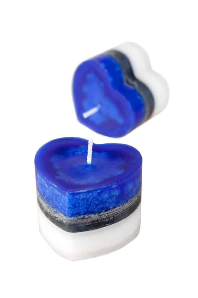 Small heart candle in Estonian flag colours