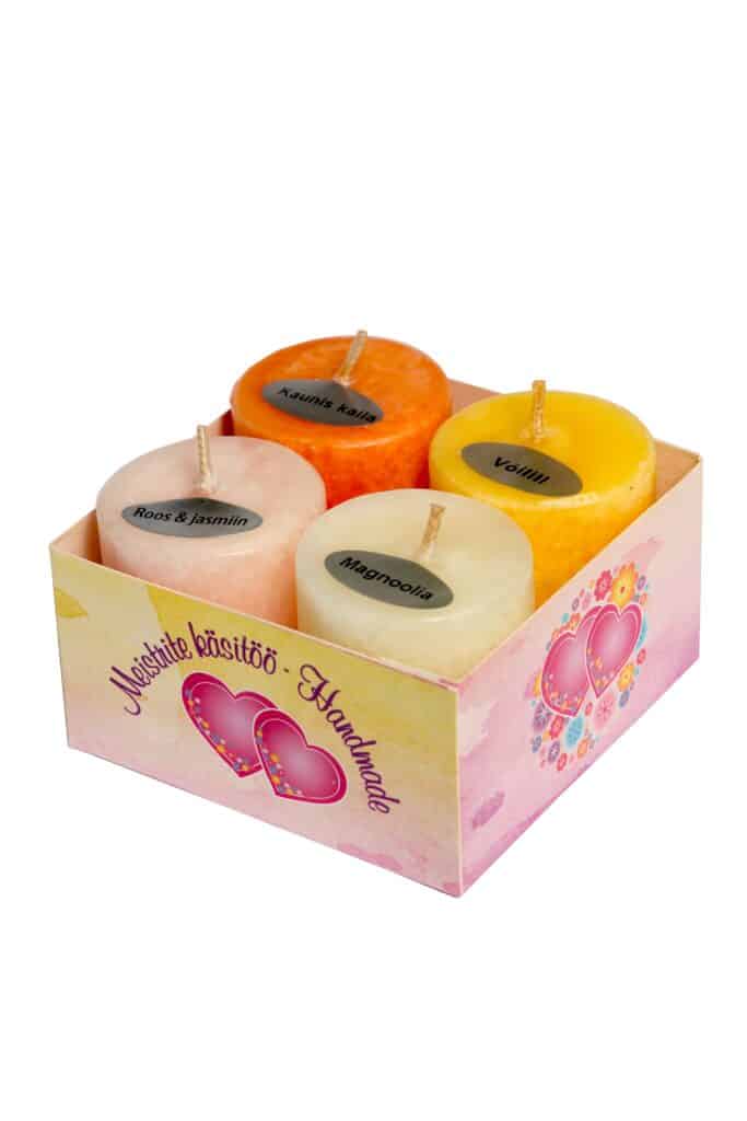 Votive candle flower bouquet