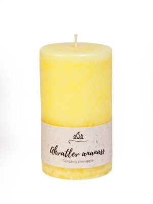 Scented candle Tempting pineapple, light yellow, handmade