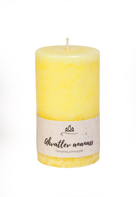 Scented candle Tempting pineapple, light yellow, handmade