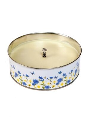 Large outdoor candle "Cornflowers" 20h