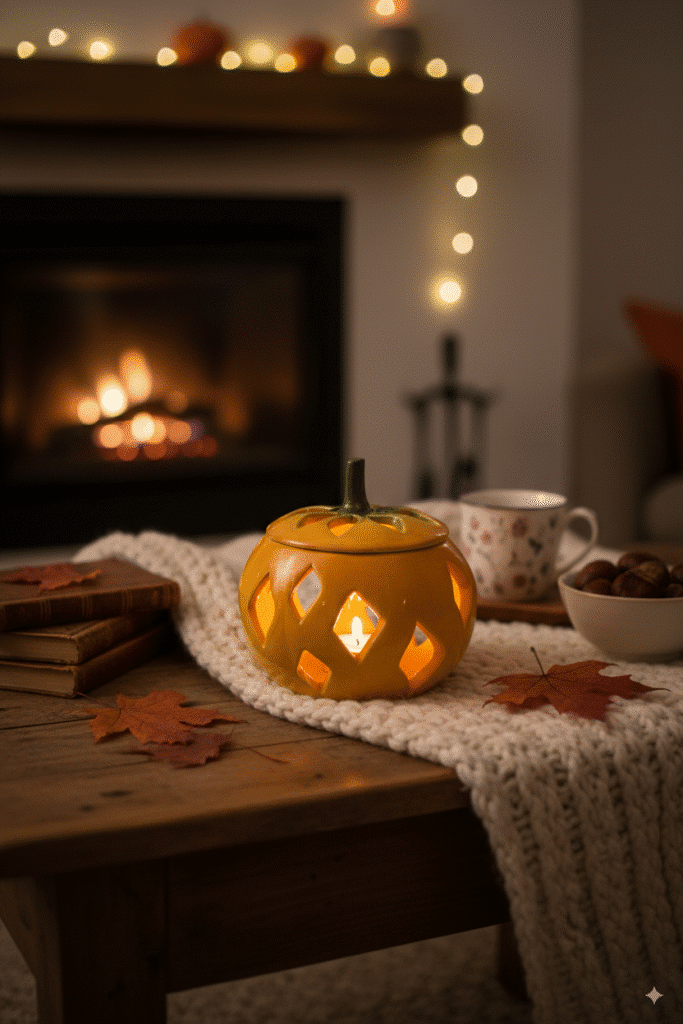 Pumpkin candle holder