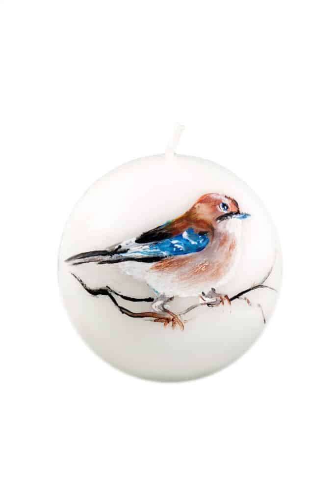 Handpainted round candle 