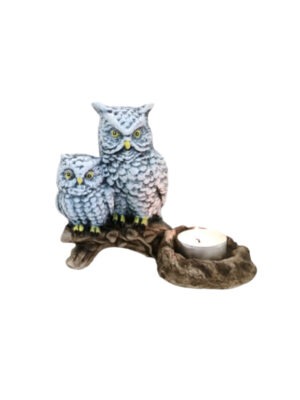 Candle holder Owls + 10 tealights