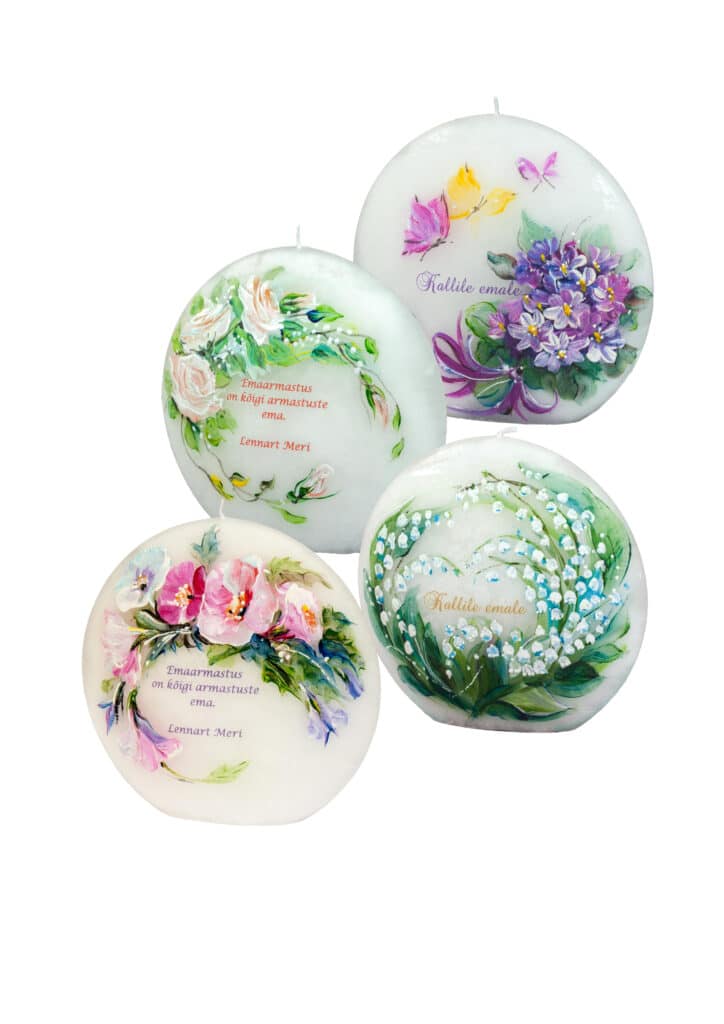 Handpainted candle “For Mom”