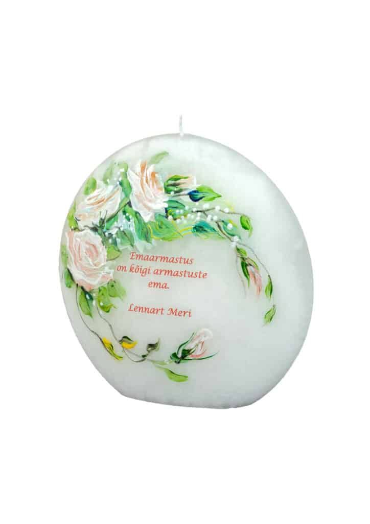 Handpainted candle “For Mom”