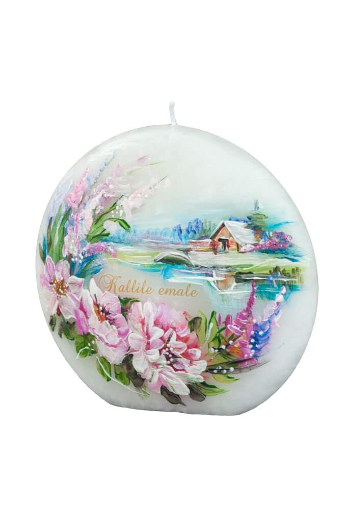 Hand-painted candle “For Mommy”