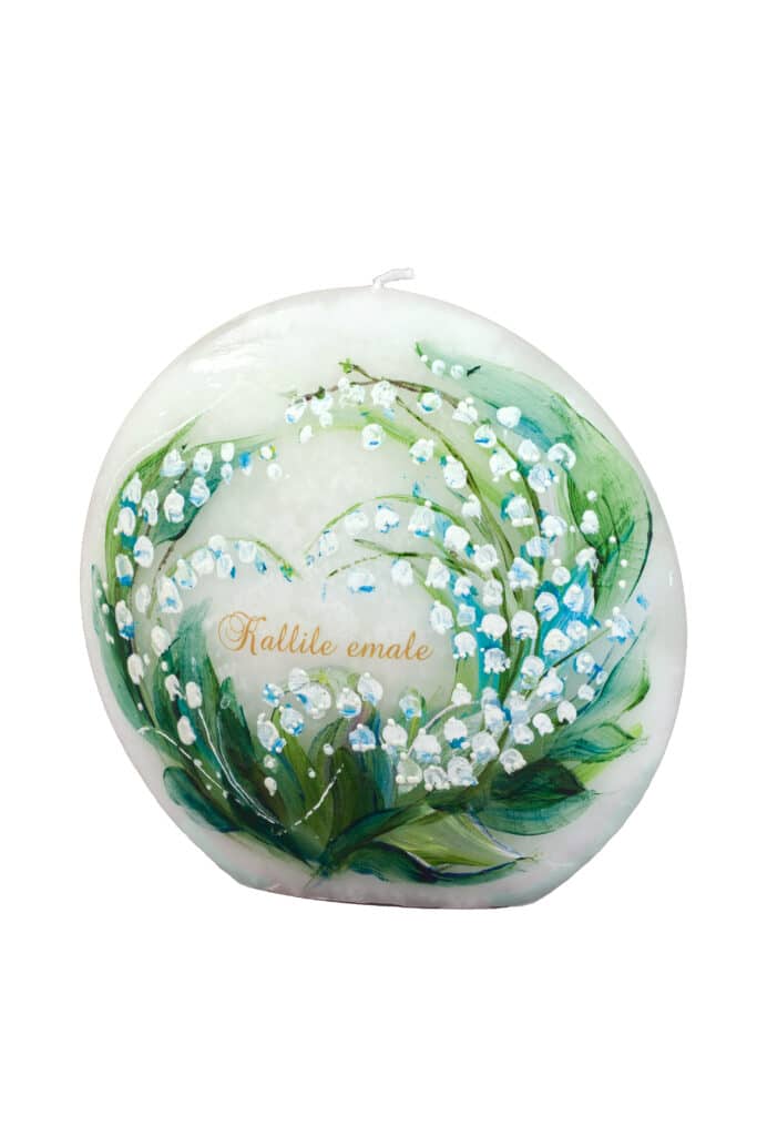 Handpainted candle “For Mom”
