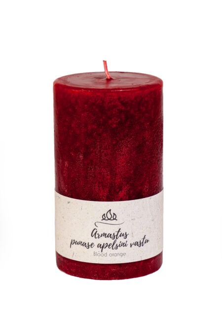 Scented candle Blood orange, red, handmade