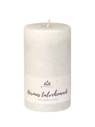 Härmas talvehommik lõhnaküünal, helehall, käsitöö.