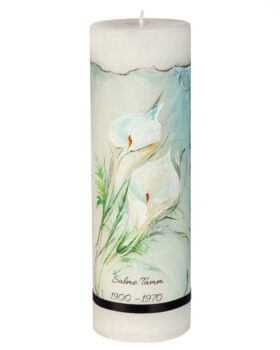 Mourning candle with Calla lily