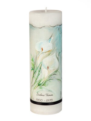 Mourning candle with Calla lily