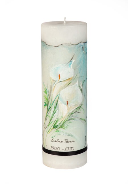 Mourning candle with Calla lily