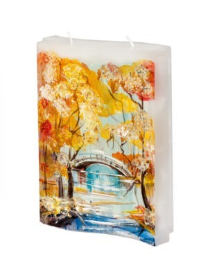 Book-shape 2 wick handpainted candle "Romantic Autumn"