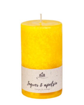 Scented candle Ginger & orange, yellow, handmade