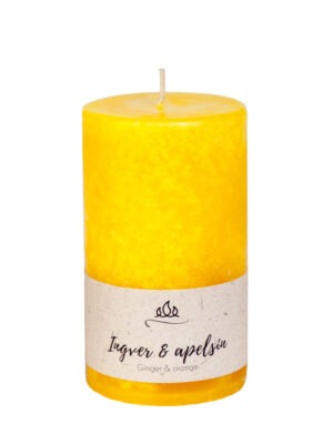 Scented candle Ginger & orange, yellow, handmade