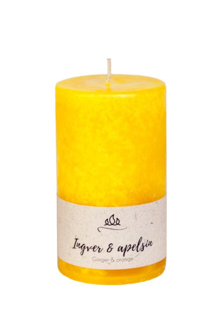 Scented candle Ginger & orange, yellow, handmade