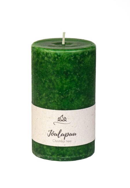 Scented candle Christmas tree, green, handmade