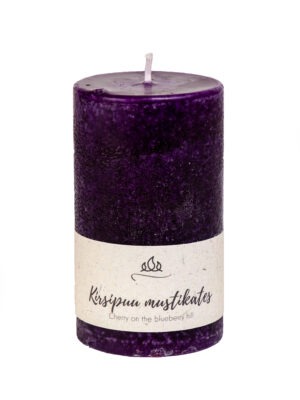 Scented candle Cherrytree in the blueberries, dark purple, handmade