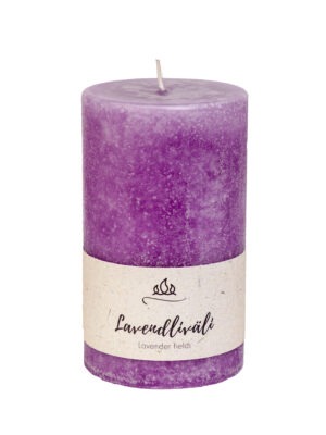 Scented candle Lavender field. blue purple