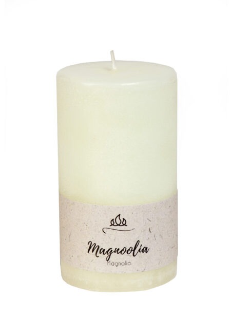 Magnoolia lõhnaküünal, valge, käsitöö.