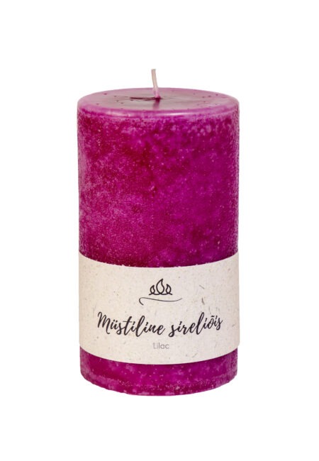 Scented candle Lilac, purplish pink, handmade
