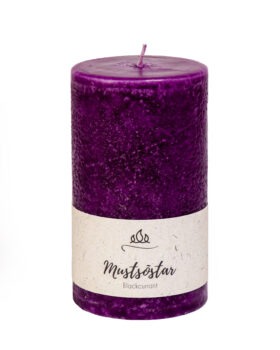 Scented candle Blackcurrant, dark purple, handmade