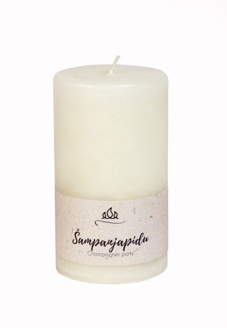 Scented candle Champagne party  The sweet and fruity aroma of bubbling champagne.  Coloured through scented candle. White.
