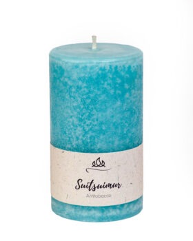 Scented candle Antitobacco, turquoise, handmade