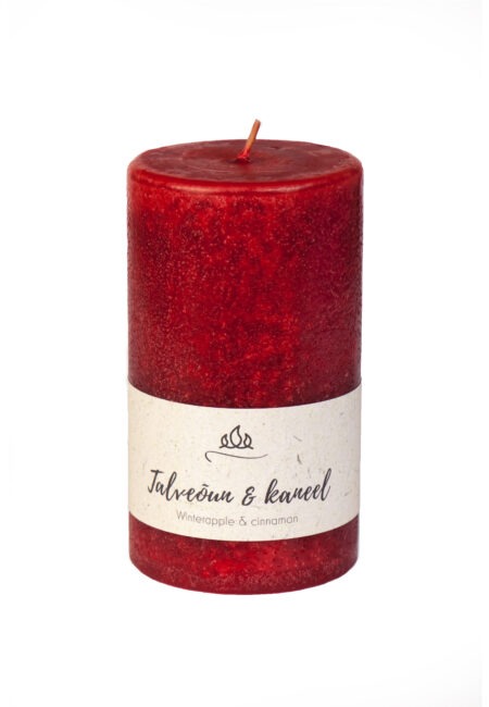Scented candle Winterapple & cinnamon, red, handmade
