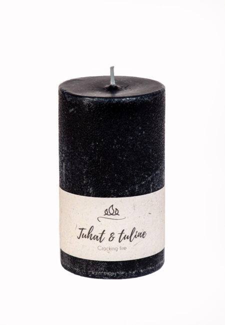 Scented candle Crackling fire, black, handmade