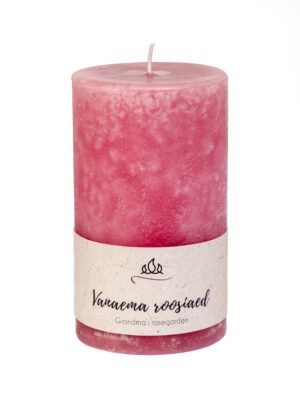 Scented candle Granny's rose garden, pink, handmade