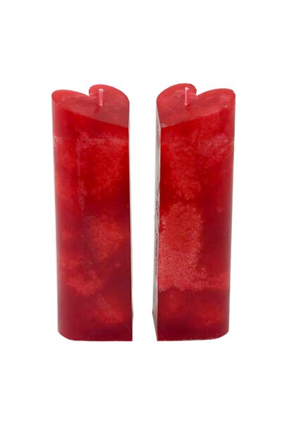 Heart shaped pillar candle