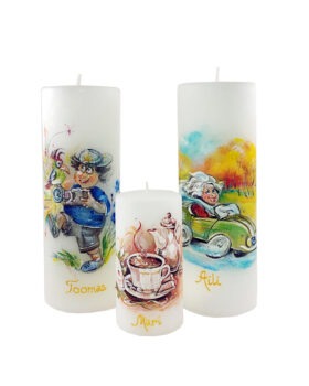 Handpainted candle on special order Võhma Valgusevabrik