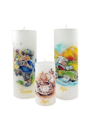 Handpainted candle on special order Võhma Valgusevabrik