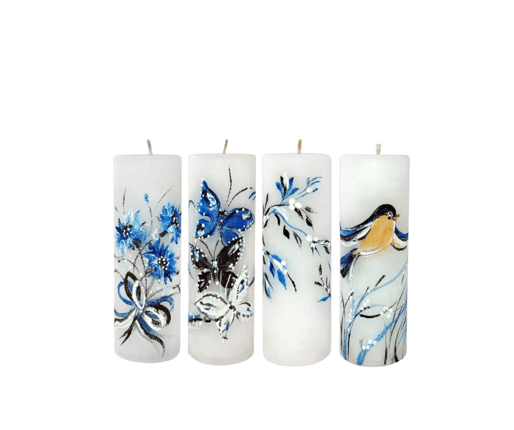 Handpainted candles with national motifs 4x12cm