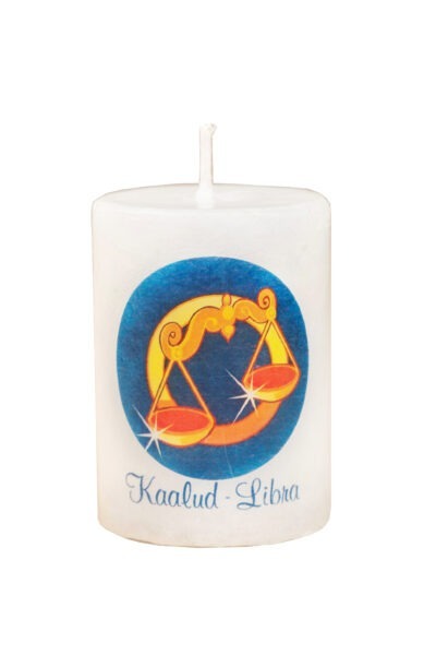Handmade candle with astrological symbol libra